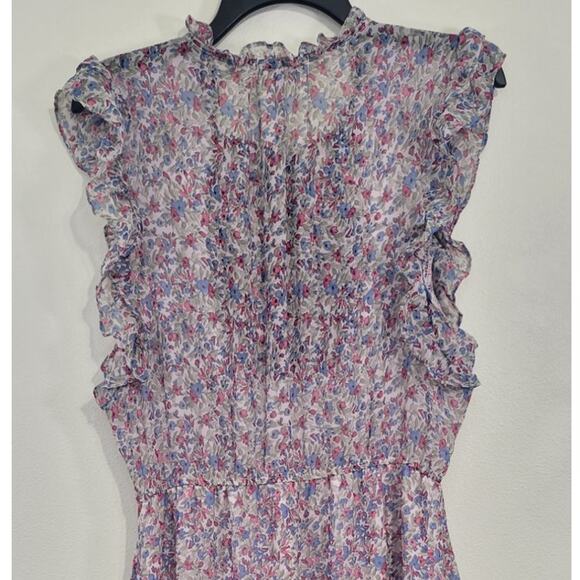 BB Dakota by Steve Madden Dress Womens Large Floral Chiffon Sleeveless Midi Boho - Picture 4 of 10